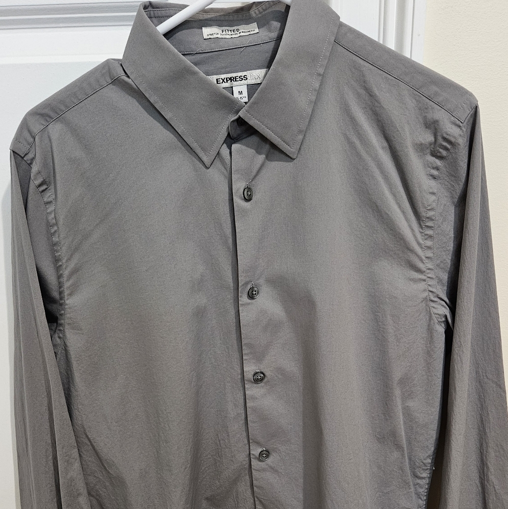 Express 1MX dress shirt grey medium